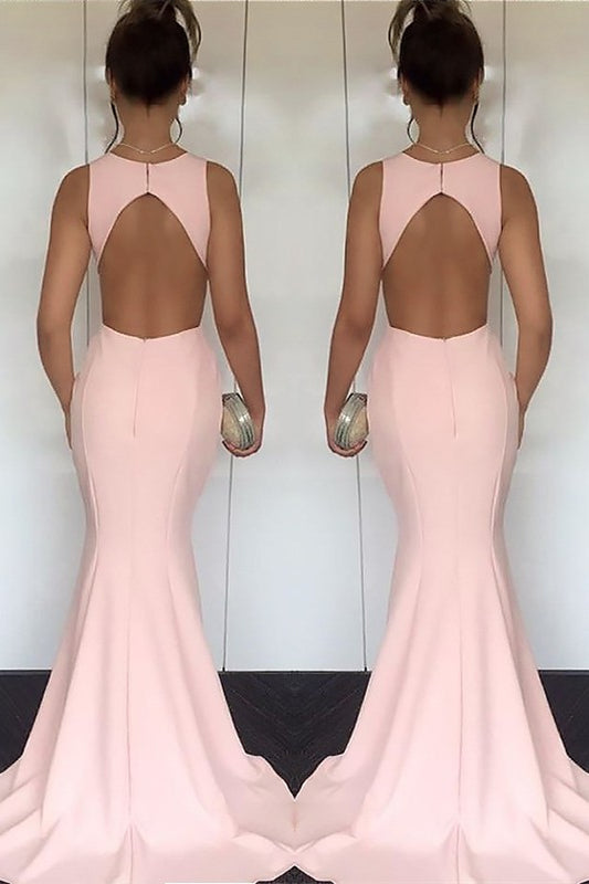 Long Evening Dress in Pink Mermaid Style