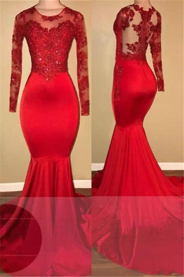 Red Long Sleeves Mermaid Prom Dress: The Ultimate Choice for Prom Night