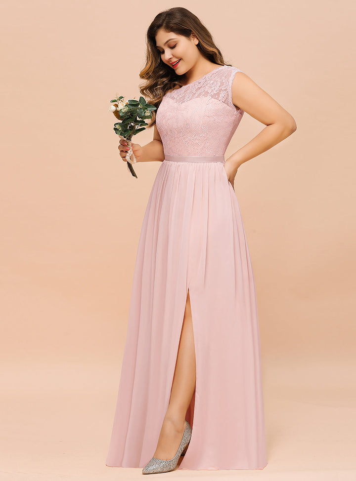 Plus Size A-Line One-Shoulder Floor-Length Dress-koscy