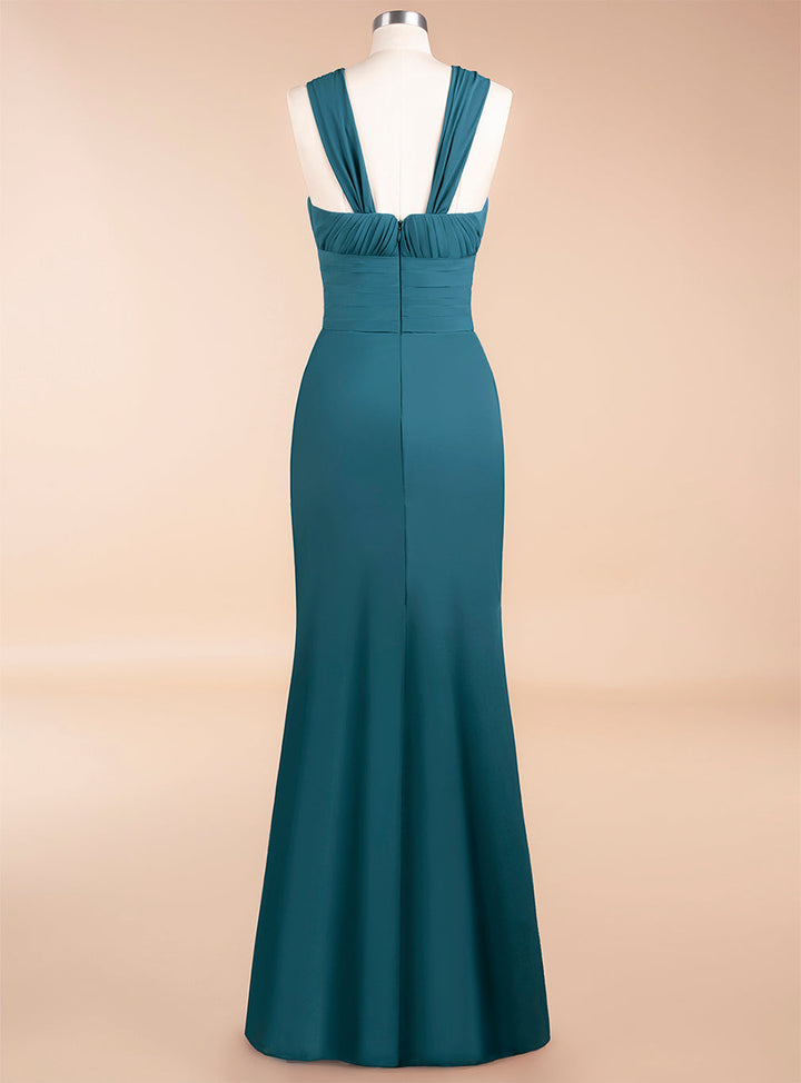 Round Neck Sleeveless Floor-Length Dress-koscy