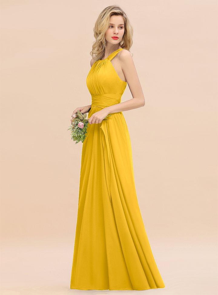 Round Neck Sleeveless Floor-Length Dress-koscy