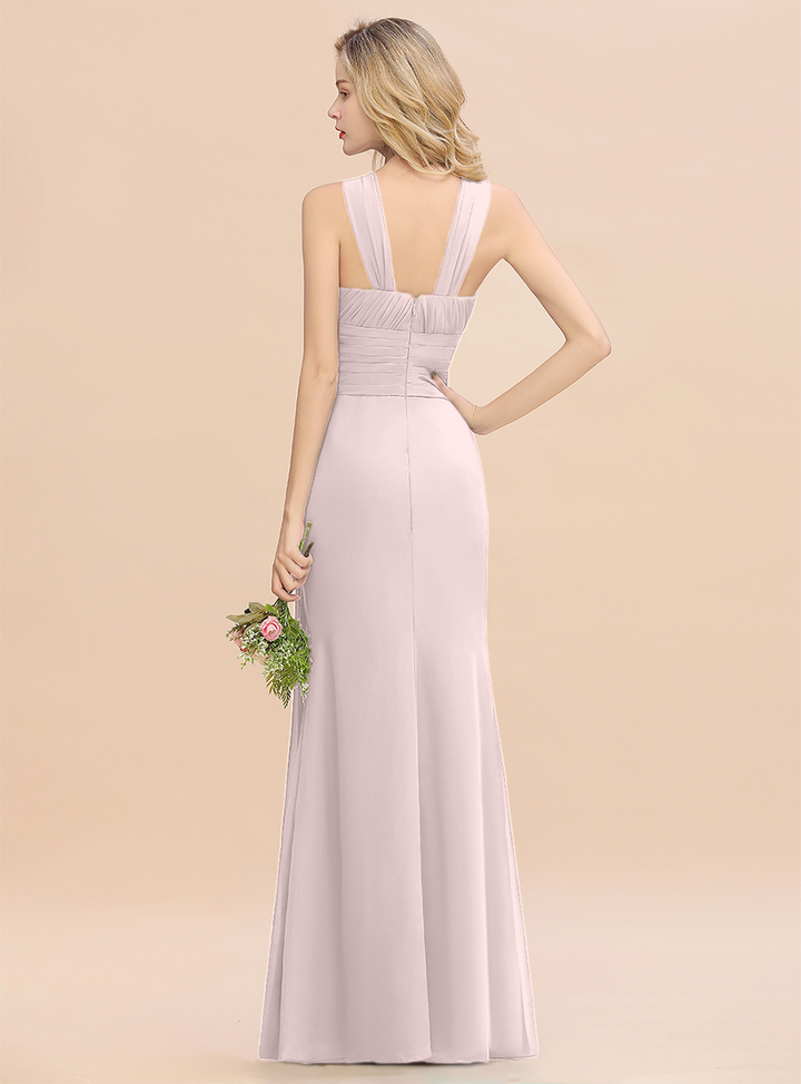 Round Neck Sleeveless Floor-Length Dress-koscy