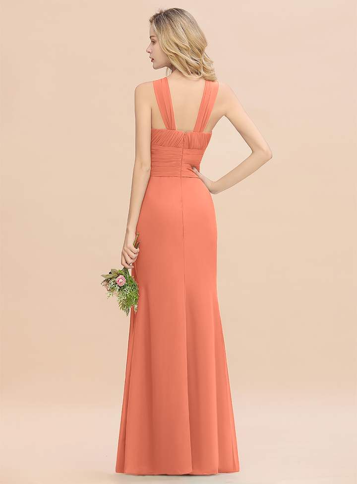 Round Neck Sleeveless Floor-Length Dress-koscy