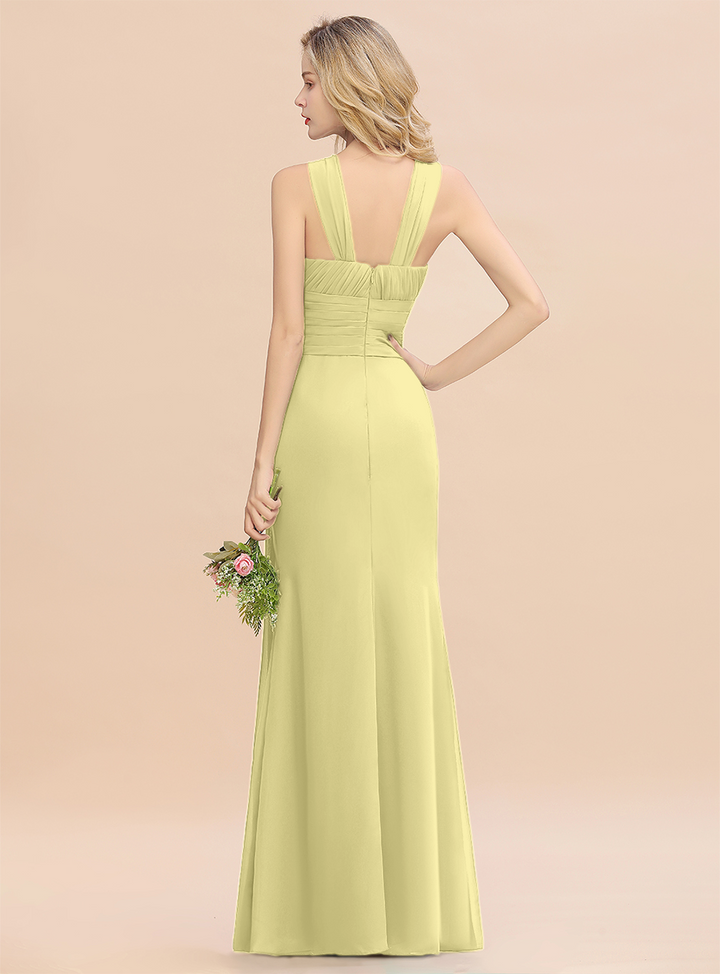 Round Neck Sleeveless Floor-Length Dress-koscy