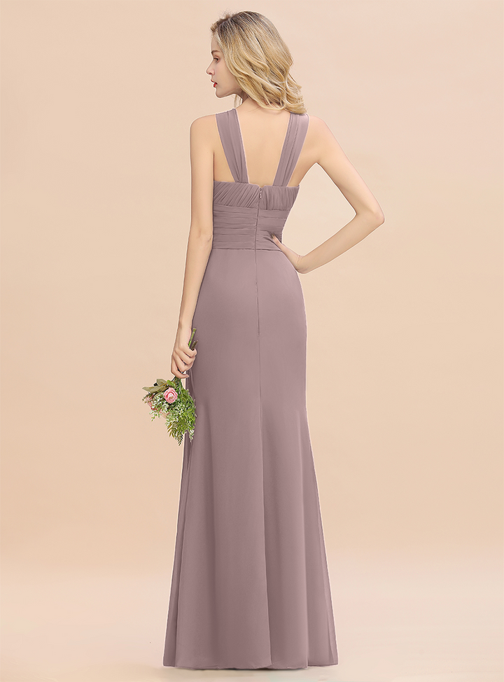 Round Neck Sleeveless Floor-Length Dress-koscy