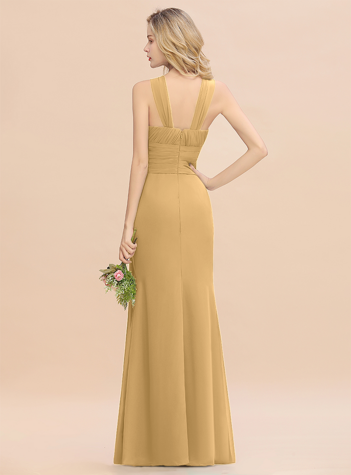 Round Neck Sleeveless Floor-Length Dress-koscy