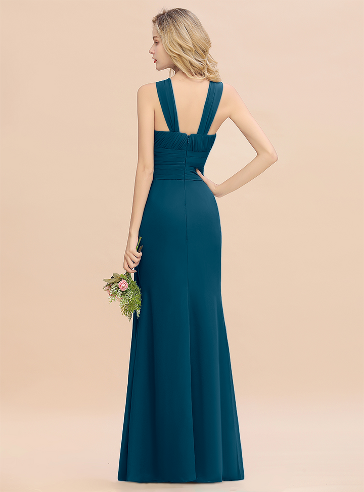 Round Neck Sleeveless Floor-Length Dress-koscy