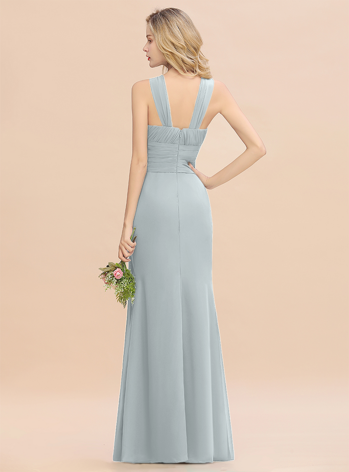 Round Neck Sleeveless Floor-Length Dress-koscy