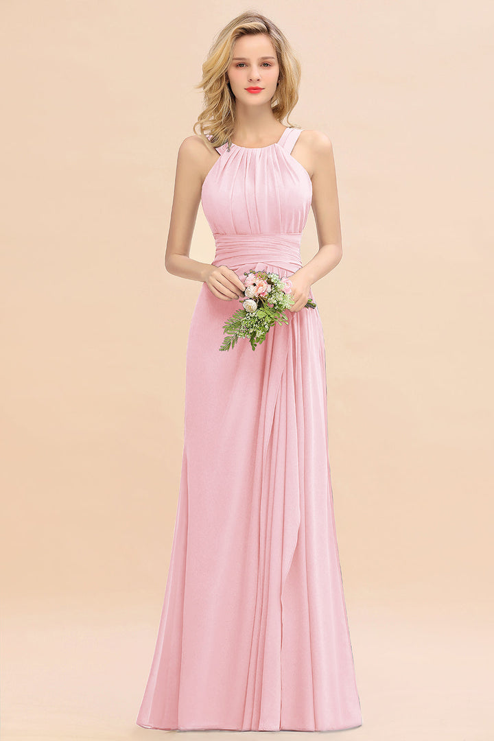 Round Neck Sleeveless Floor-Length Dress-koscy