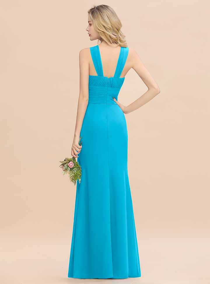 Round Neck Sleeveless Floor-Length Dress-koscy