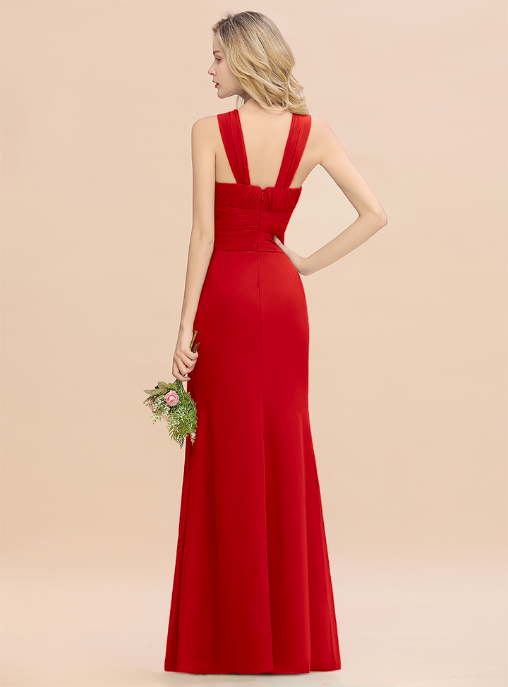 Round Neck Sleeveless Floor-Length Dress-koscy