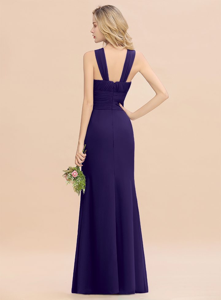 Round Neck Sleeveless Floor-Length Dress-koscy