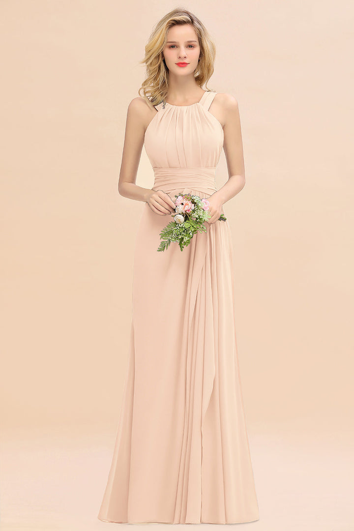 Round Neck Sleeveless Floor-Length Dress-koscy