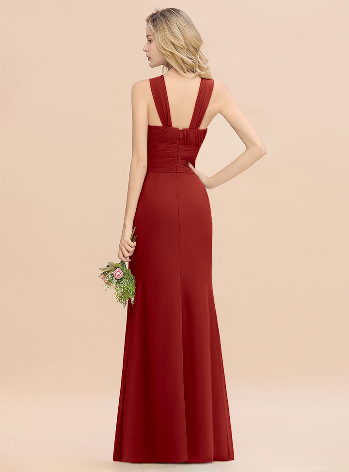 Round Neck Sleeveless Floor-Length Dress-koscy