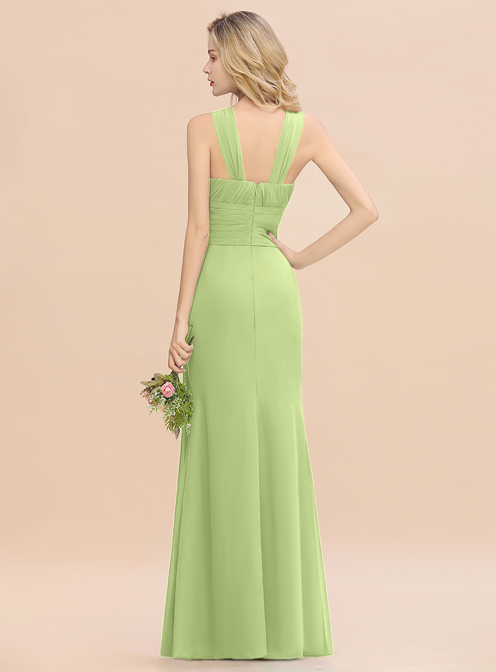 Round Neck Sleeveless Floor-Length Dress-koscy