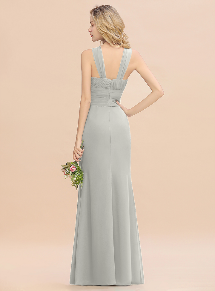 Round Neck Sleeveless Floor-Length Dress-koscy