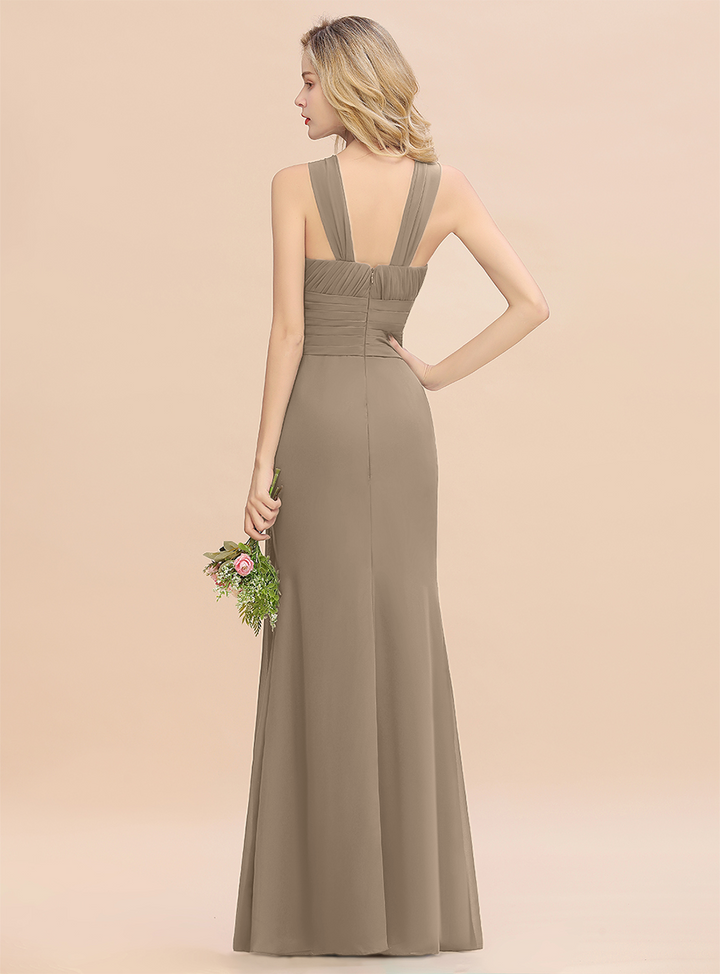 Round Neck Sleeveless Floor-Length Dress-koscy