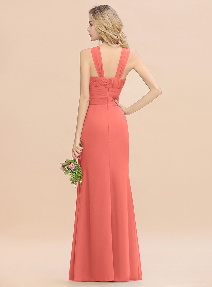 Round Neck Sleeveless Floor-Length Dress-koscy