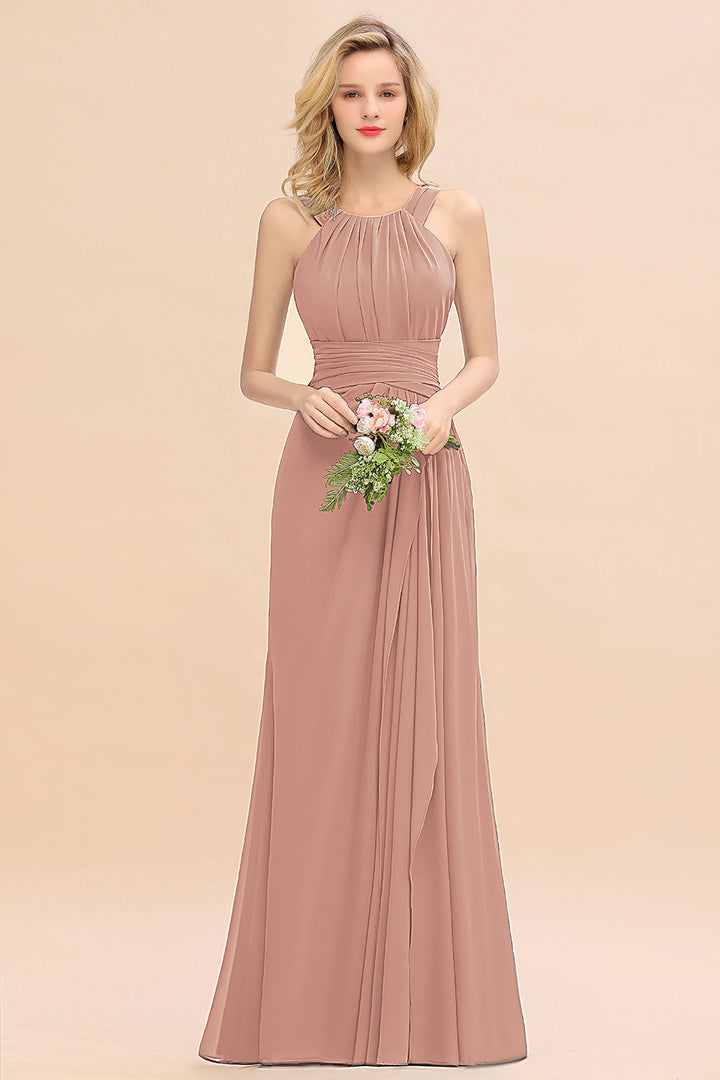 Round Neck Sleeveless Floor-Length Dress-koscy