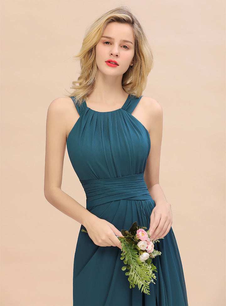 Round Neck Sleeveless Floor-Length Dress-koscy