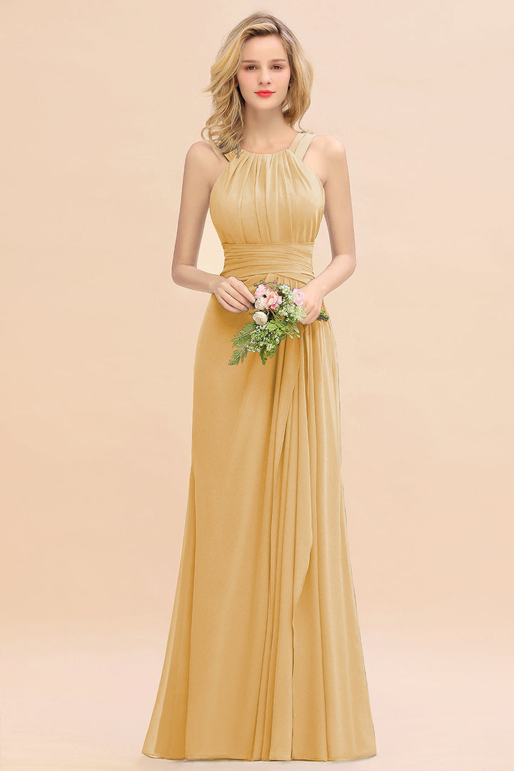 Round Neck Sleeveless Floor-Length Dress-koscy