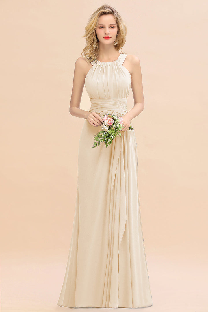 Round Neck Sleeveless Floor-Length Dress-koscy