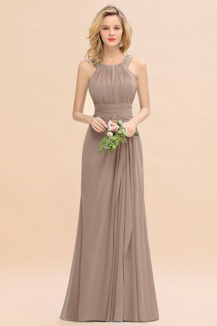 Round Neck Sleeveless Floor-Length Dress-koscy