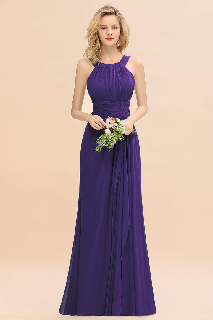 Round Neck Sleeveless Floor-Length Dress-koscy