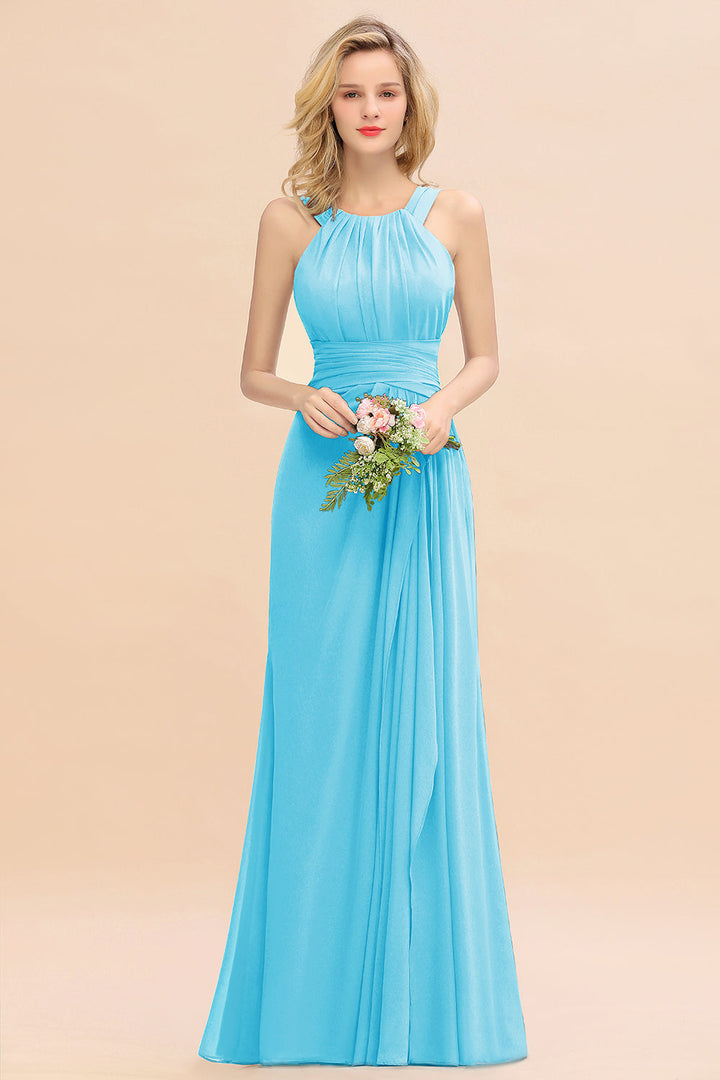 Round Neck Sleeveless Floor-Length Dress-koscy