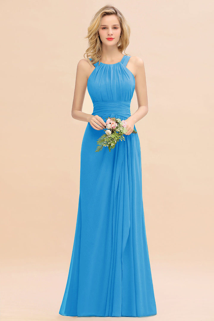 Round Neck Sleeveless Floor-Length Dress-koscy