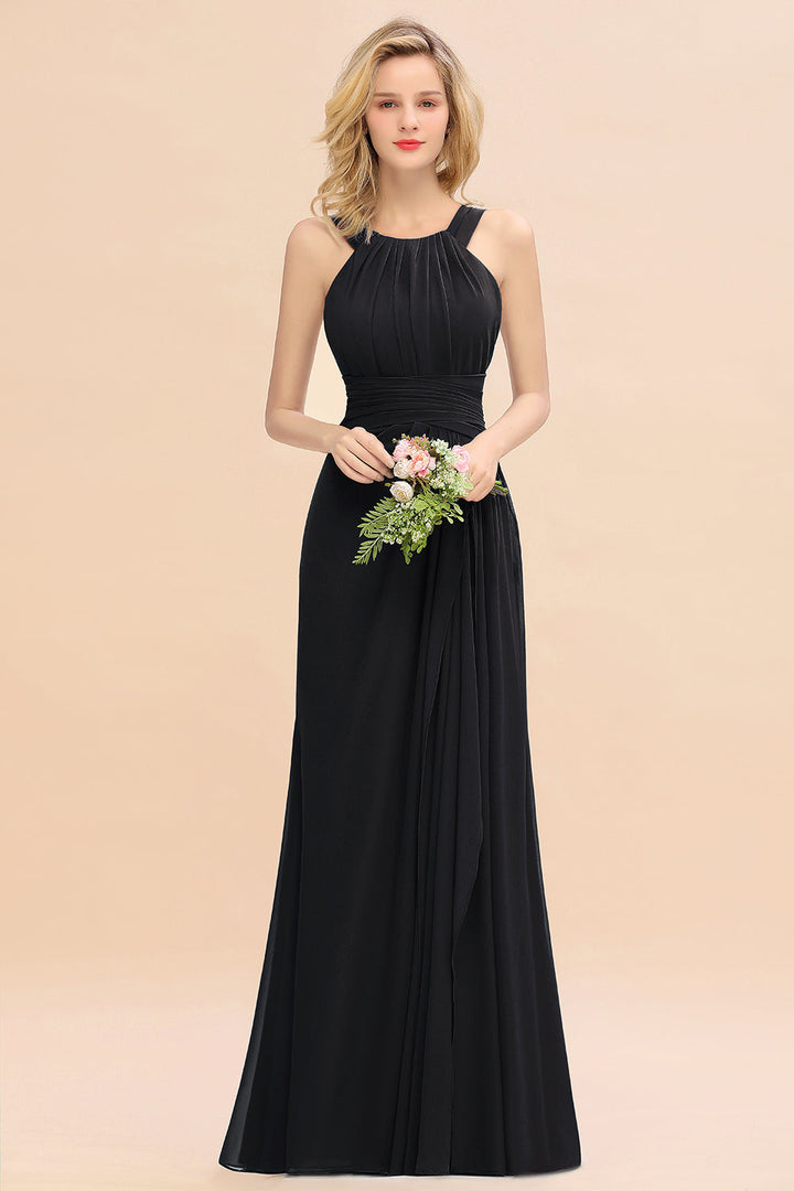 Round Neck Sleeveless Floor-Length Dress-koscy