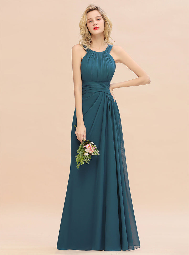 Round Neck Sleeveless Floor-Length Dress-koscy