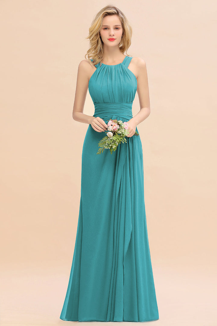 Round Neck Sleeveless Floor-Length Dress-koscy