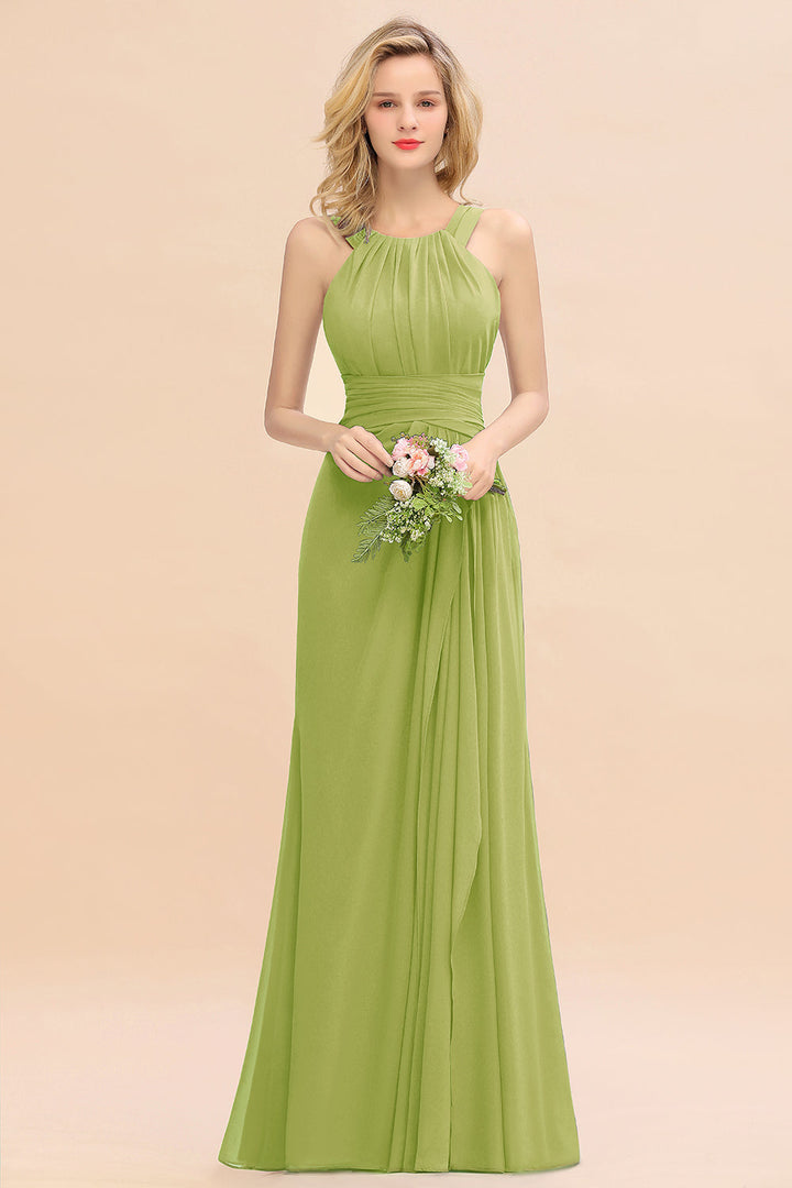 Round Neck Sleeveless Floor-Length Dress-koscy