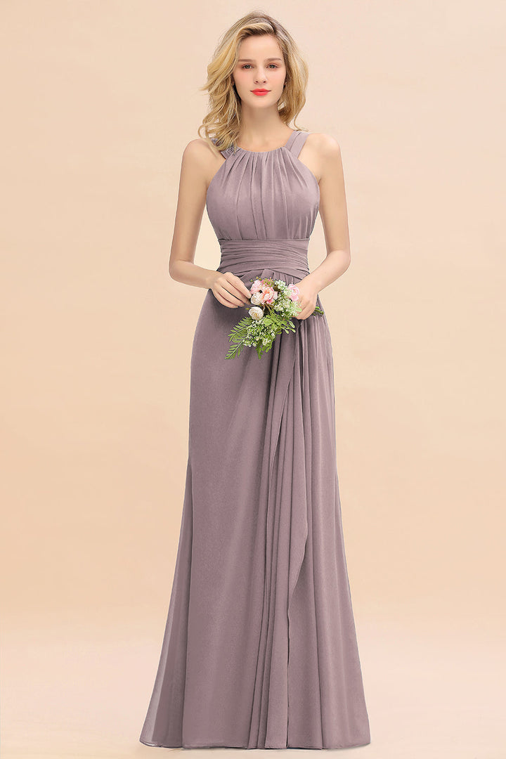 Round Neck Sleeveless Floor-Length Dress-koscy