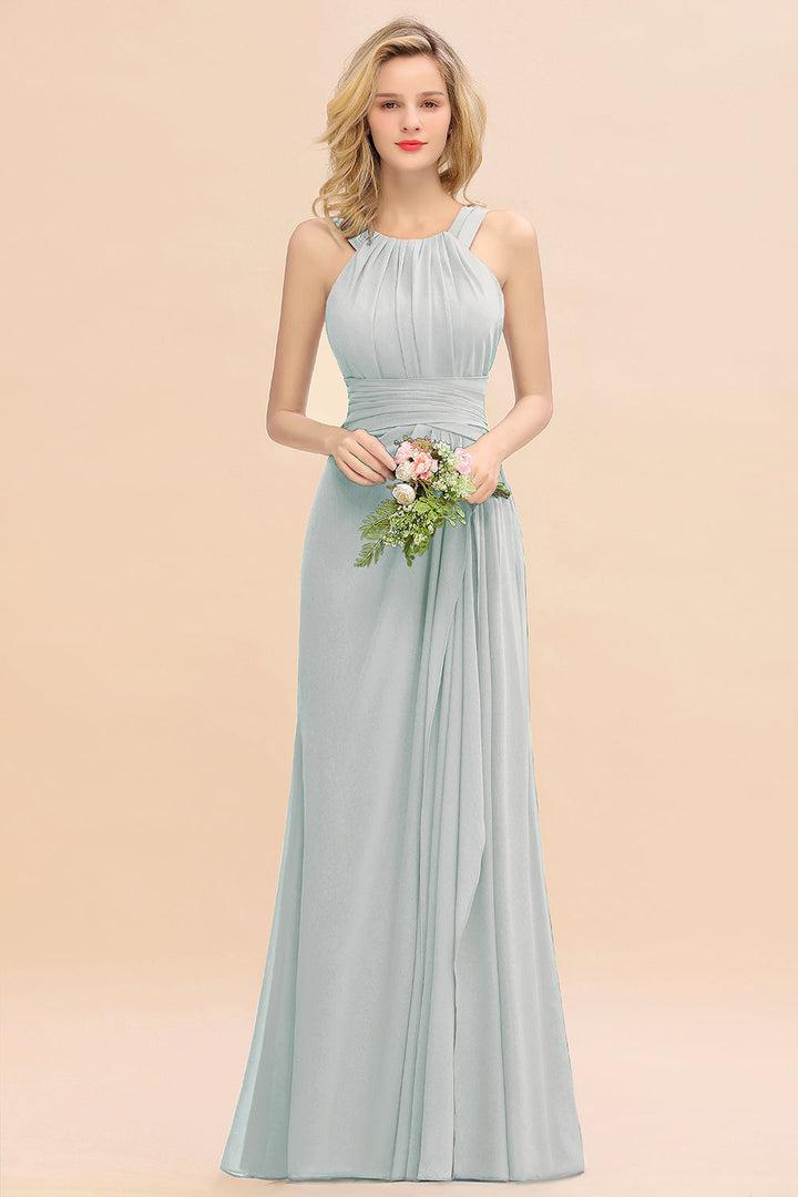 Round Neck Sleeveless Floor-Length Dress-koscy