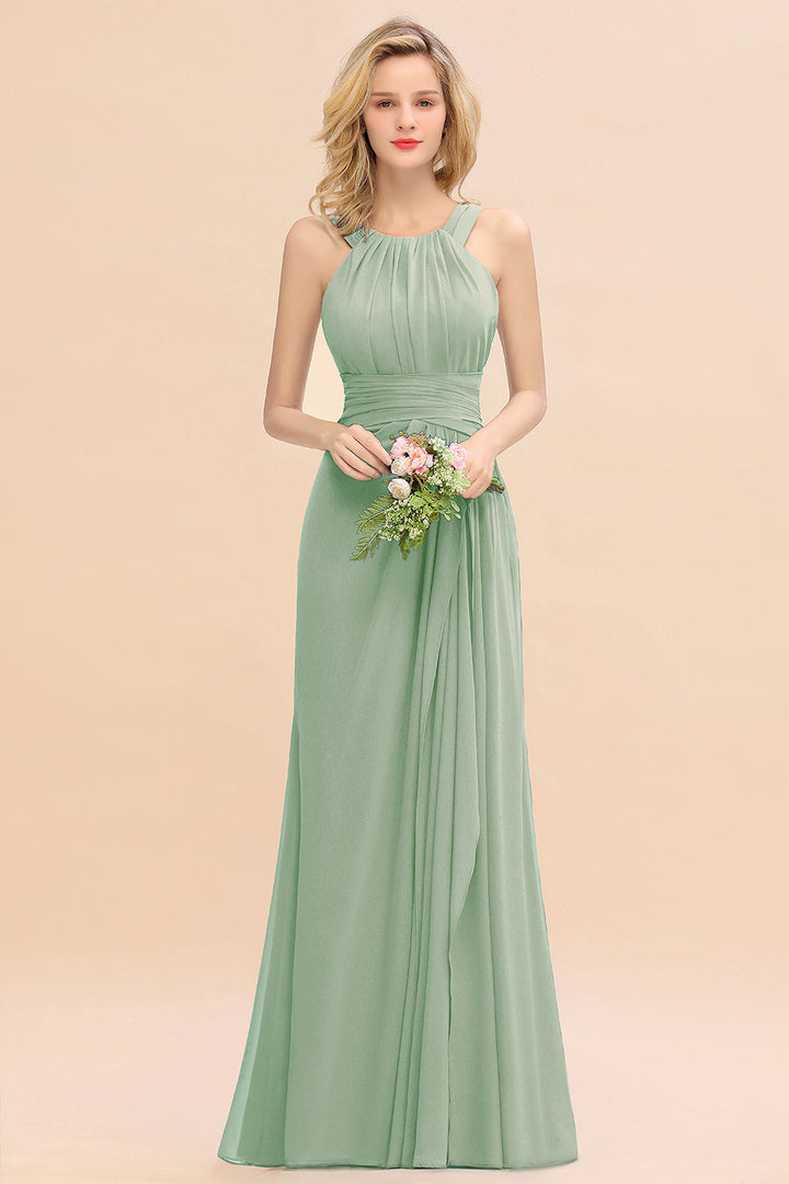 Round Neck Sleeveless Floor-Length Dress-koscy