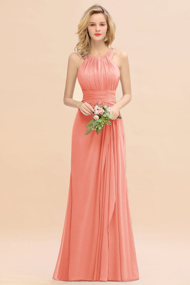 Round Neck Sleeveless Floor-Length Dress-koscy