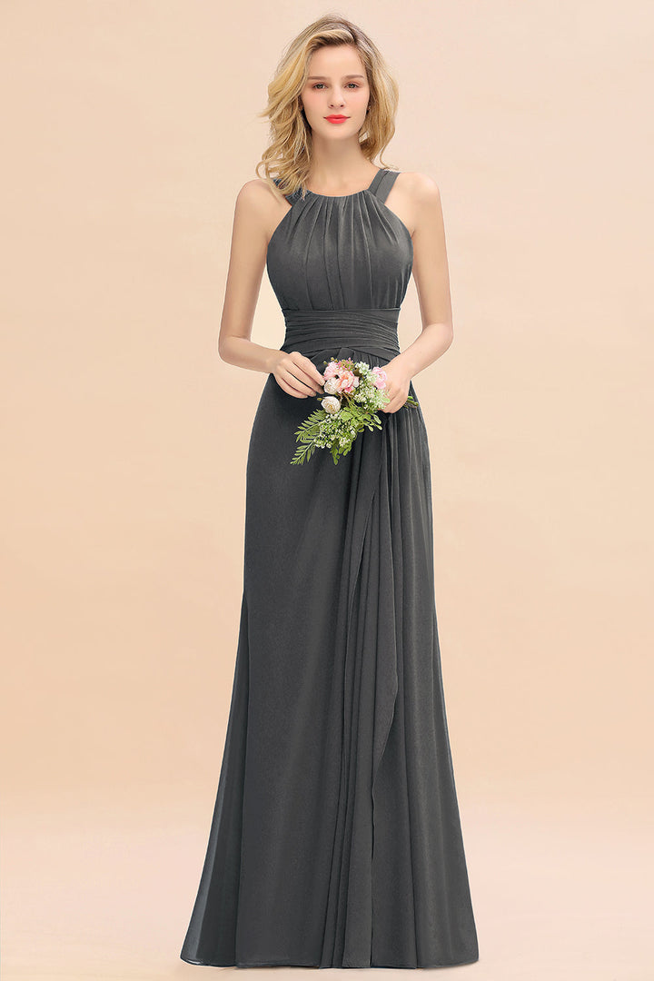 Round Neck Sleeveless Floor-Length Dress-koscy