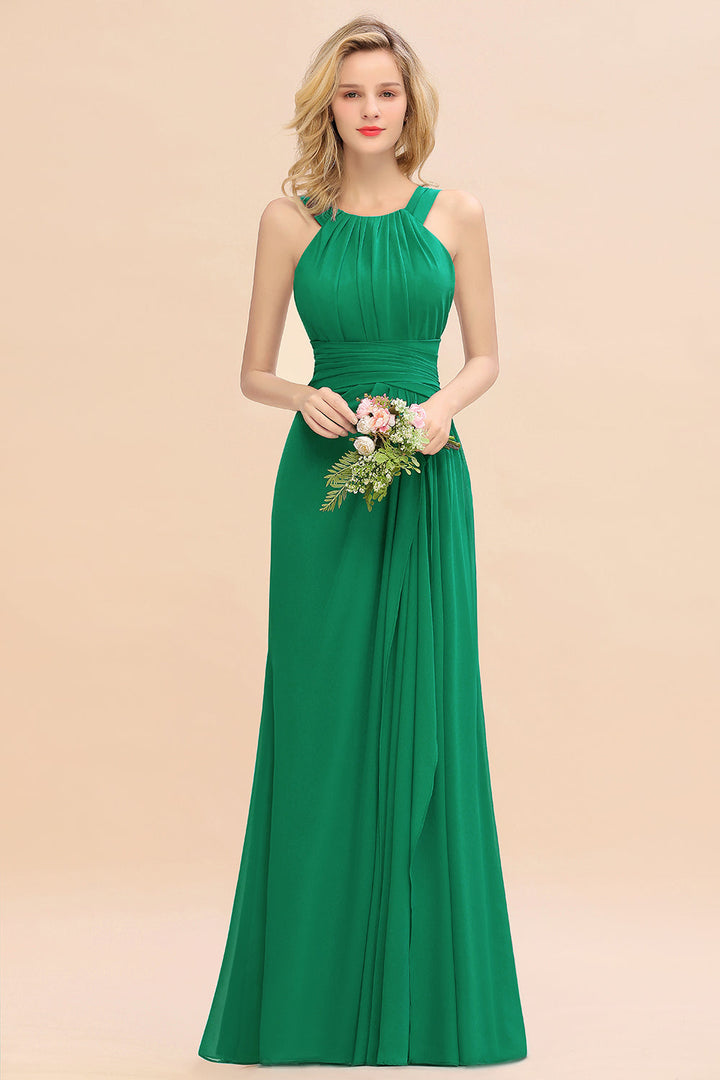 Round Neck Sleeveless Floor-Length Dress-koscy