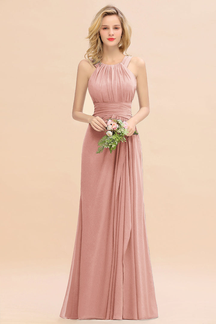 Round Neck Sleeveless Floor-Length Dress-koscy