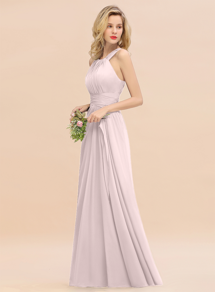 Round Neck Sleeveless Floor-Length Dress-koscy