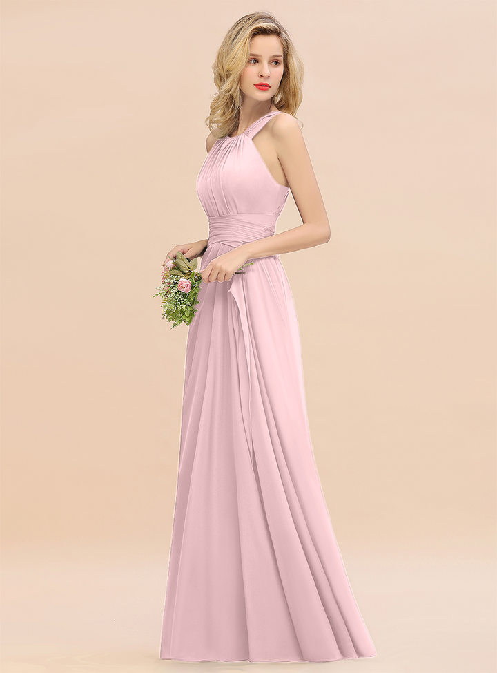 Round Neck Sleeveless Floor-Length Dress-koscy