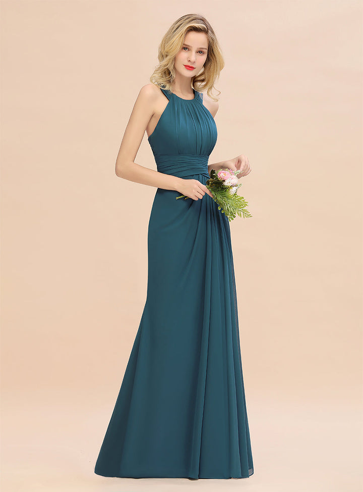 Round Neck Sleeveless Floor-Length Dress-koscy