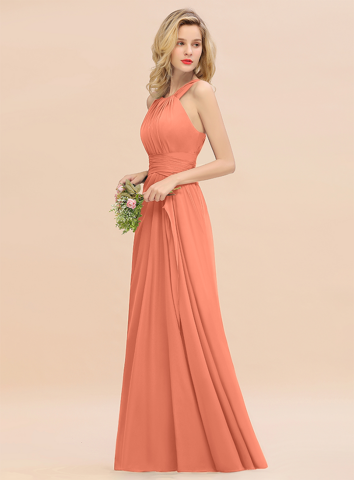 Round Neck Sleeveless Floor-Length Dress-koscy