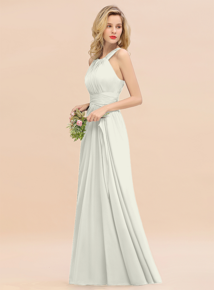 Round Neck Sleeveless Floor-Length Dress-koscy