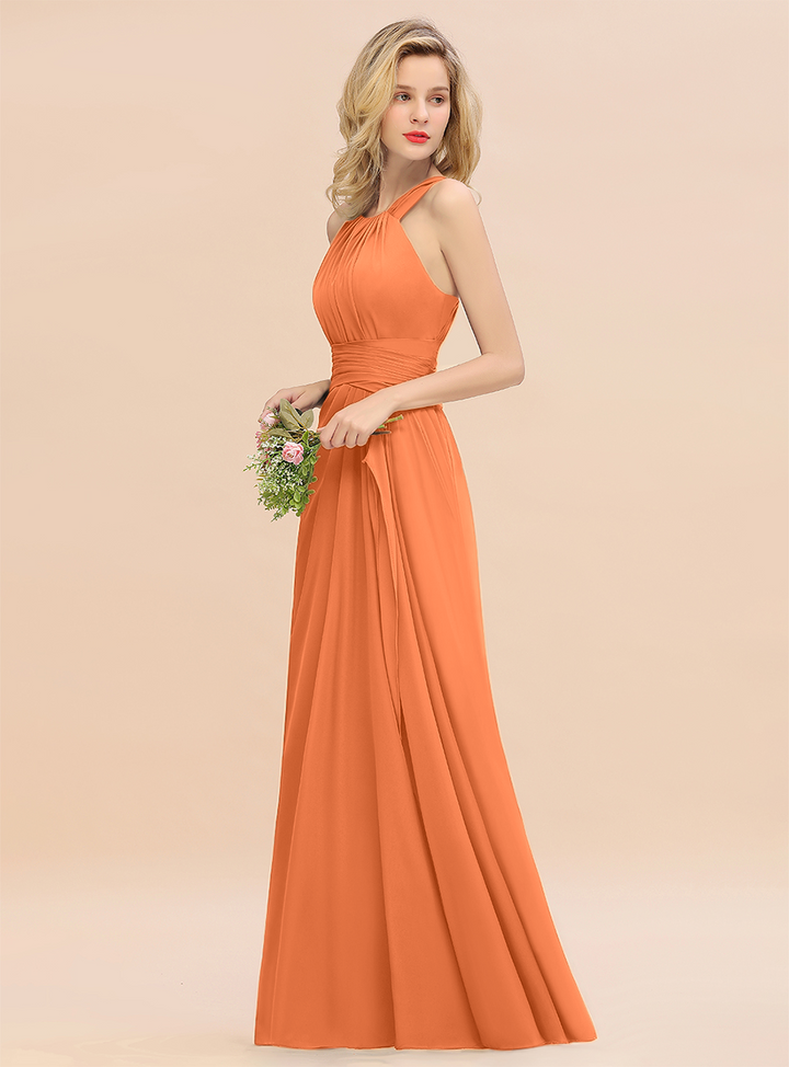 Round Neck Sleeveless Floor-Length Dress-koscy