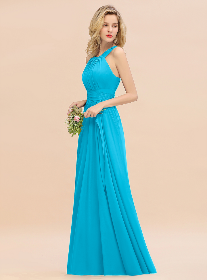 Round Neck Sleeveless Floor-Length Dress-koscy