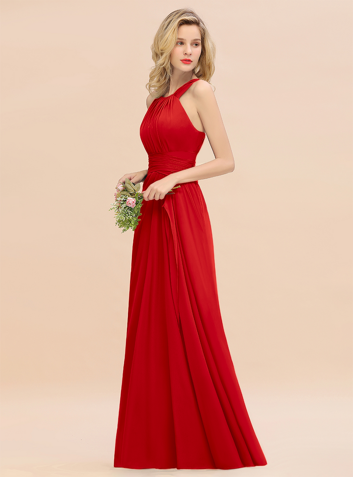 Round Neck Sleeveless Floor-Length Dress-koscy