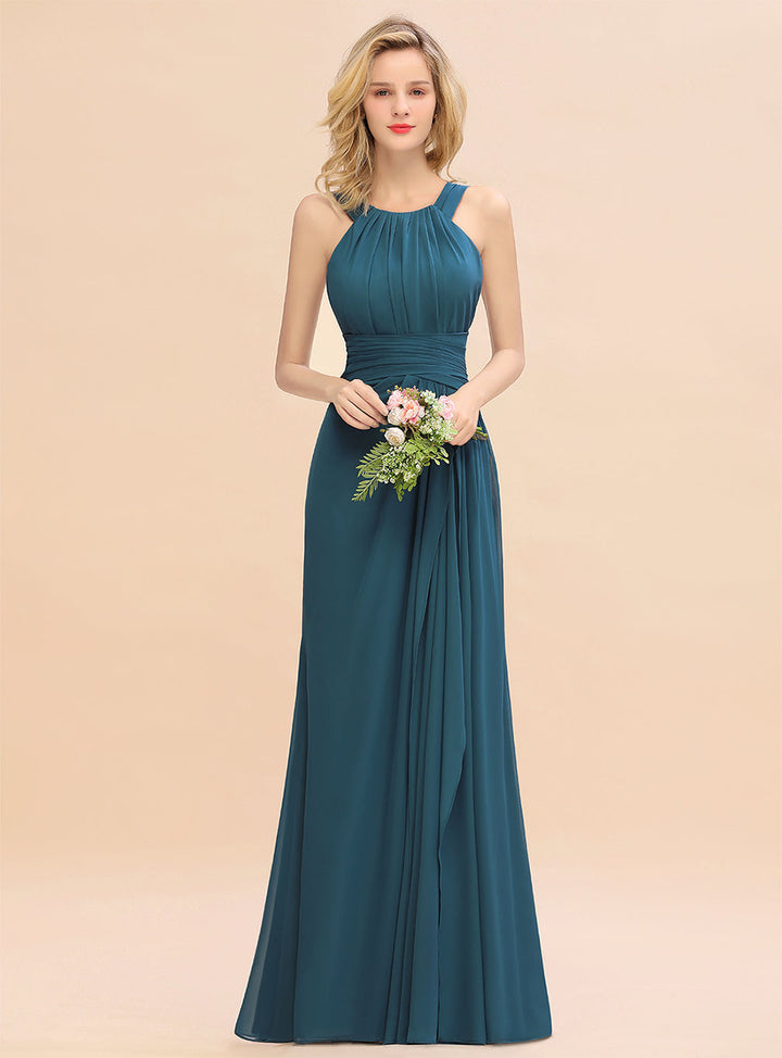 Round Neck Sleeveless Floor-Length Dress-koscy